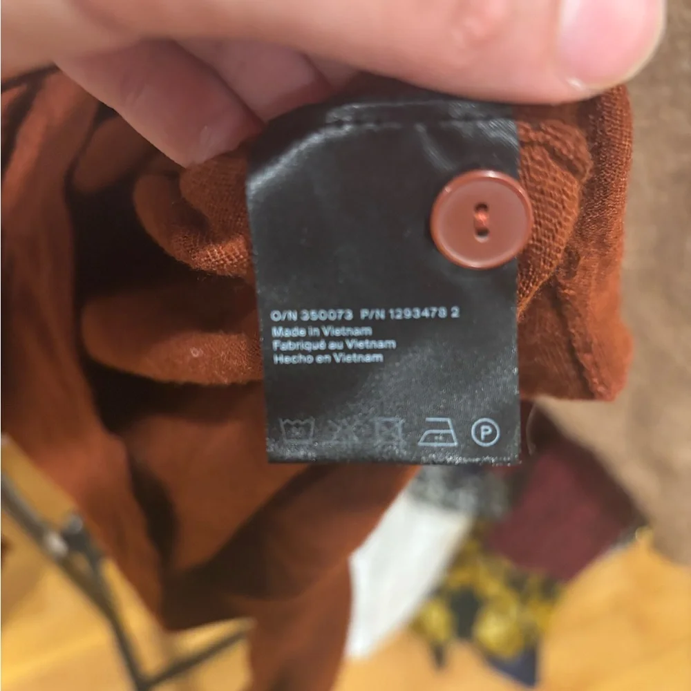COS Rust Button-Down Lightweight Wool Cardigan - Picture 5 of 5